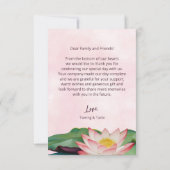 Lotus Wedding Dankeskarte (Rückseite)