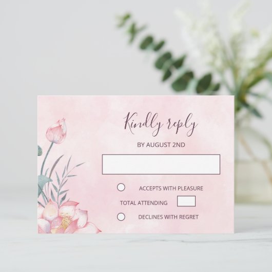 Lotus Wedding RSVP (Stehend Vorderseite)