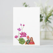 Lotus wedding RSVP karte (Stehend Vorderseite)