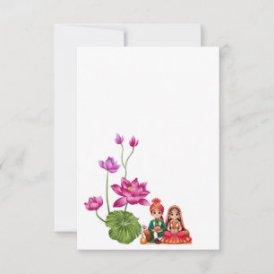 Lotus wedding RSVP karte