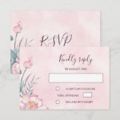 Lotus Wedding RSVP Karte (Vorne/Hinten)