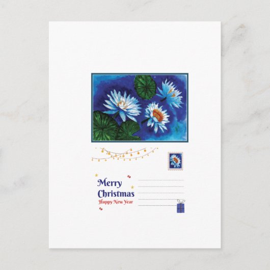 Lotus-Weihnachts-Grußkarte – Friedliche Feiertagsg Postkarte (Vorderseite)