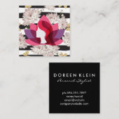 Lotus Woman | BLUME | Schmetterlinge Quadratische Visitenkarte (Vorne/Hinten)