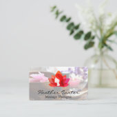 Lotus Woman Icon | Goldmarmor | Wellness-Center Öl Visitenkarte (Stehend Vorderseite)