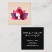 Lotus Woman Quadratische Visitenkarte (Vorne/Hinten)