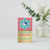 Lotus Yoga Aqua Pink Gold Karte (Stehend Vorderseite)