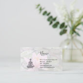 Lotus Yoga Business Card Visitenkarte (Stehend Vorderseite)