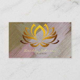 Lotus Yoga Gold Abstrakte Aquarell-Vintage Visitenkarte
