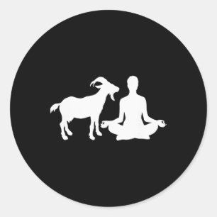Lotus-Yoga-Haltung Ziegen-Yoga _3 Runder Aufkleber