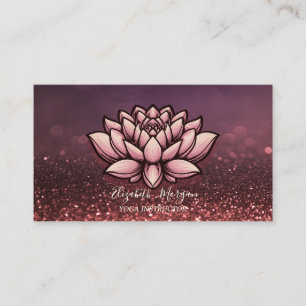 Lotus-Yoga-Lehrer Burgunder Bokeh Visitenkarte
