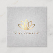 Lotus-Yoga-Lehrer-graue quadratische Visitenkarte
