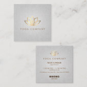 Lotus-Yoga-Lehrer-graue quadratische Visitenkarte (Vorne/Hinten)