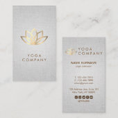 Lotus-Yoga-Lehrer-graue vertikale Visitenkarte (Vorne/Hinten)