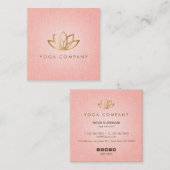 Lotus-Yoga-Lehrer-Rosa-Quadrat-Visitenkarte Quadratische Visitenkarte (Vorne/Hinten)
