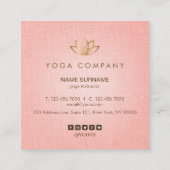 Lotus-Yoga-Lehrer-Rosa-Quadrat-Visitenkarte Quadratische Visitenkarte (Rückseite)