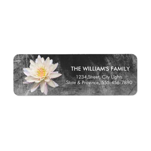 Lotus Yoga Mediation Floral Black Return Labels (Vorne)