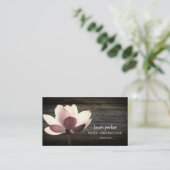 Lotus Yoga Medizin Zen Vintages Holz Visitenkarte (Stehend Vorderseite)