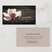 Lotus Yoga Medizin Zen Vintages Holz Visitenkarte (Vorne/Hinten)