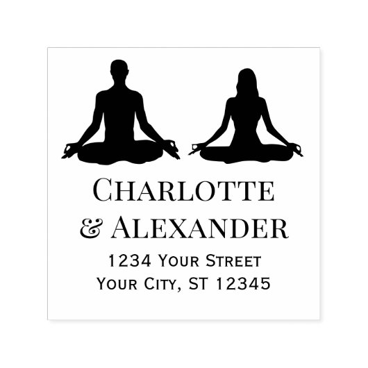 Lotus Yoga Pose Name Rücksendeadresse Permastempel (Design)