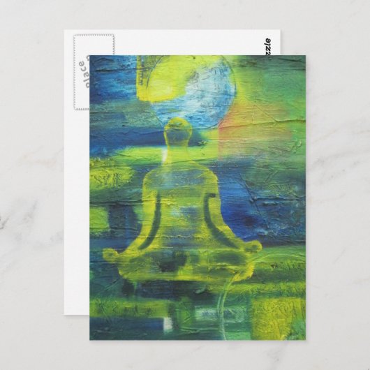 Lotus Yoga Pose Ursprüngliche Gesundheitsübung Mod Postkarte (Vorne/Hinten)