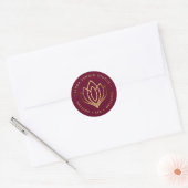 Lotus-Yoga-Symbol | Ruby wellness massage Wellness Runder Aufkleber (Umschlag)