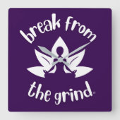 Lotus Yoga (weiß) BFTG-Uhr Quadratische Wanduhr (Vorderseite)