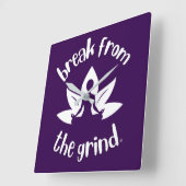 Lotus Yoga (weiß) BFTG-Uhr Quadratische Wanduhr (Winkel)