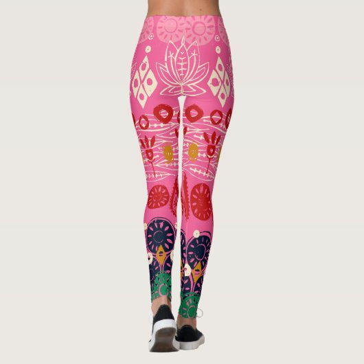 Lotusblock rosa leggings (Rückseite)