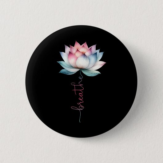 Lotusblume Atme Mystischer Hippie Meditation Yo Button (Vorderseite)