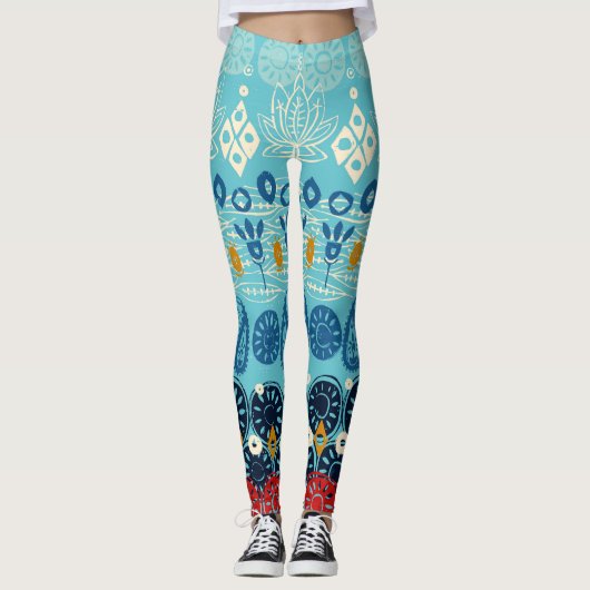 Lotusblume Leggings (Vorderseite)