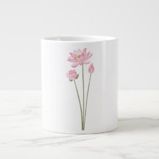 Lotusblumen Botanische Illustration Kaffeetasse Jumbo-Tasse