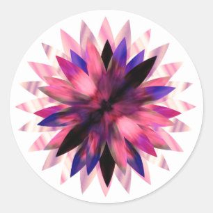 Lotusblüten-Aquarell Rosa Logo Heilung Yoga Runder Aufkleber