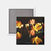 Lotusförmige Laternen für das Mittelherbstfest Magnet (Vorderseite/Rückseite)