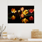 Lotusförmige Laternen für das Mittelherbstfest Poster (Küche)