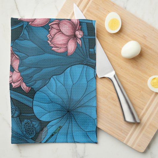 Lotusgarten Geschirrtuch (Viertel Falte)