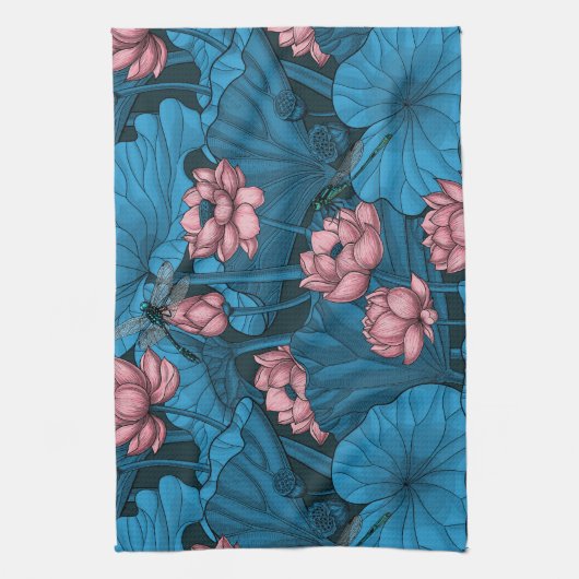 Lotusgarten Geschirrtuch (Vertikal)