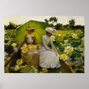 Lotuslilien, Kunst von Charles Curran Poster