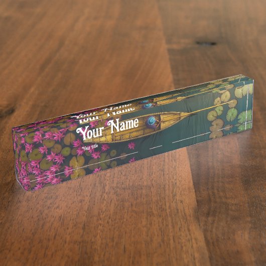 Lotusteich Namensplakette (Seite)