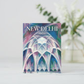 Lotustempel Indien Postkarte (Stehend Vorderseite)