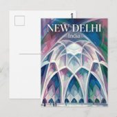 Lotustempel Indien Postkarte (Vorne/Hinten)