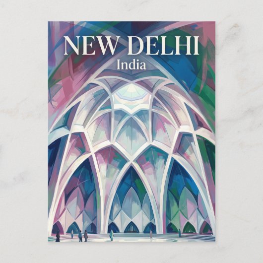 Lotustempel Indien Postkarte (Vorderseite)