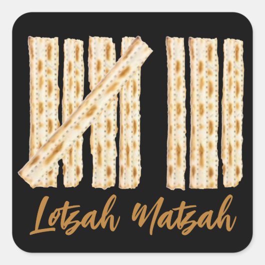 Lotzah Matzah Passover 8 Tage Quadratischer Aufkleber (Vorderseite)