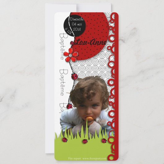 Lou-Anne-Taufe mit Foto Einladung (Vorderseite)