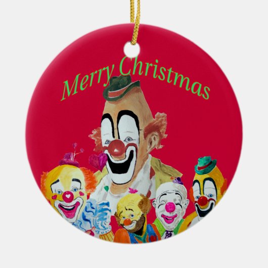 Lou Jacob Clown Weihnachtsdekoration Keramik Ornament (Vorne)