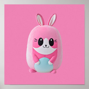 "Lou Lou". Ein kuscheliges, rosa Wesen Poster