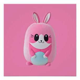 "Lou Lou". Ein kuscheliges, rosa Wesen Poster