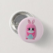 "Lou Lou" Eine kuschelige, rosa Kreatur Button (Vorne & Hinten)