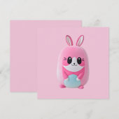 "Lou Lou" Eine kuschelige, rosa Kreatur Einladung (Vorne/Hinten)