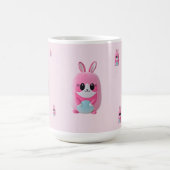 "Lou Lou" Eine kuschelige, rosa Kreatur. Kaffeetasse (Mittel)