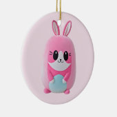 "Lou Lou" Eine kuschelige, rosa Kreatur Keramik Ornament (Rechts)